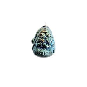 NWT Glass Eye Studio Christmas Ornament Santa Blue Iridescent .